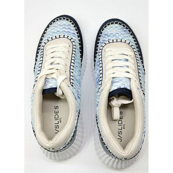 J/Slides Charlene Women's Navy Beige Whipstitch Sneaker Size 9&10 **Please Read* - Picture 5 of 10